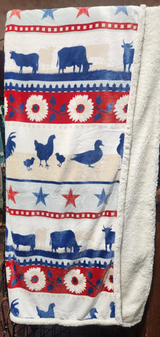 On Farm Plush Throw