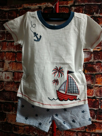 Baby 2pc set Boat with Sparkles