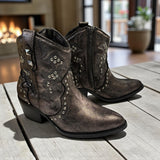 Bonnie Pewter Stud Boots