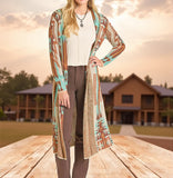 Multicolor Aztec Knit Duster
