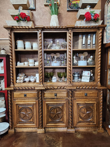 Hand Carved 3 Door Hutch