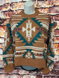 Multicolor Aztec Knit Sweater