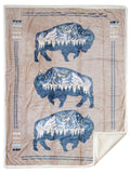 3 Buffalo Plush Sherpa Throw