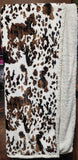 Tri Color Cowhide Plush Throw Blanket
