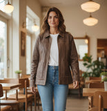 Boxy Faux Leather Jacket