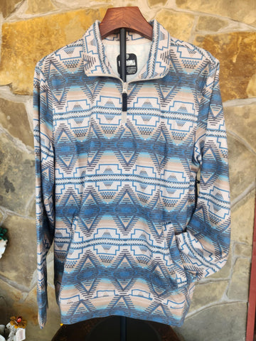 Tan Aztec 1/4 Zip Pullover