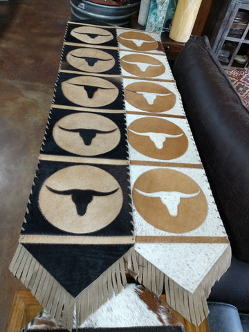 5 Panel Cowhide Table Runners