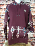 Hooey Ladies Maroon Aztec Hoodie