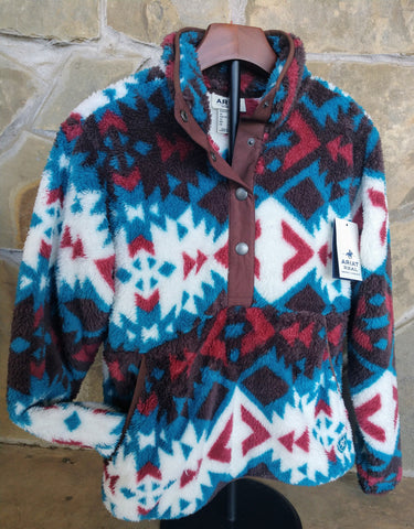 Ariat Berber Snap Sweatshirt- Blue Southwest