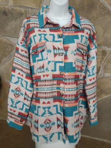 Jacquard Shacket- Medium
