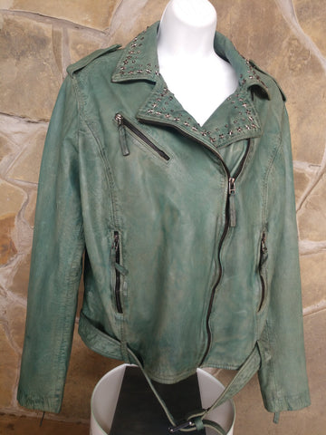 MyraBag Green Leather Jacket- X-Large