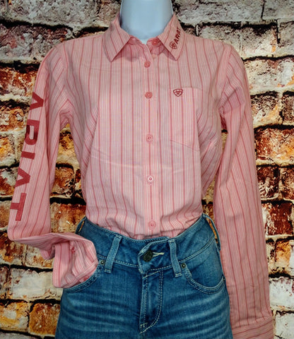 Ariat Team Kirby LS- Mauve Stripe