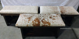 Cowhide or Leather Bench with Shelf