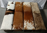 Cowhide or Leather Bench with Shelf