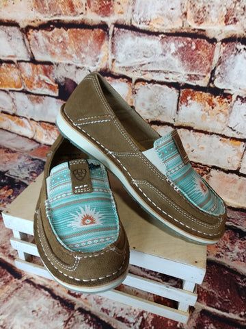 Cruiser Sendero- Tan Suede/ Turquoise Boquillas