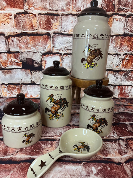 Brands Collection Bronc Rider Canister Set – Rnd Rustics