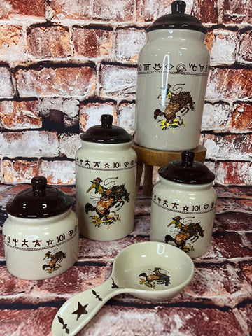 Brands Collection Bronc Rider Canister Set