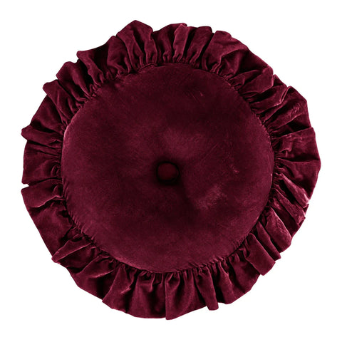 Stella Faux Silk Velvet Pillow- Round