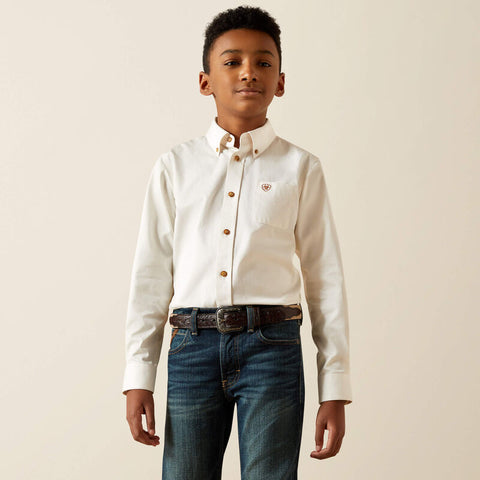 Boy's Ariat White Twill Classic Shirt