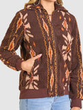 Chocolate Aztec Print Sherpa Jacket
