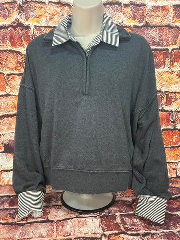 Charcoal Cropped Pullover