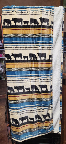 Morning On The Farm Plush Sherpa Throw