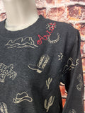 Western Print Essential Crew Sweatshirt