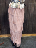 Mauve Fringe Maxi Skirt