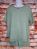 Green Ribbed 2 pc Short Set