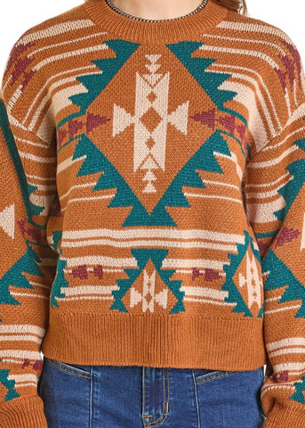 Multicolor Aztec Knit Sweater