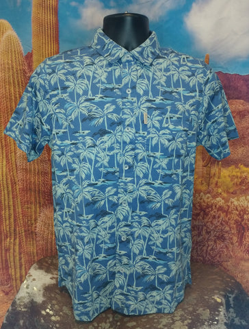 Ariat Retro Modern Slim Button Down Shirt- Dutch Blue