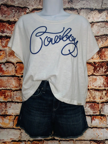 Ariat Cowboy Embroidery Boxy Crop Tee