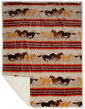 Runing Horse Plush Sherpa Throw