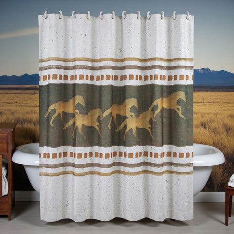 Running Remuda Shower Curtain