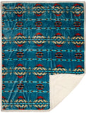 Turquoise Southwest Plush Throw