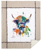 Dean Crouser Highland Cow Plush Sherpa Throw Blanket
