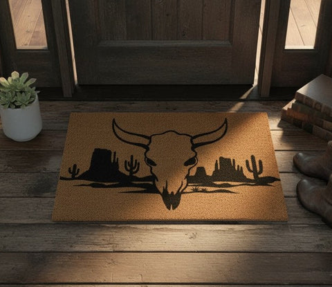 Cactus Canyon Skull Coir Mat
