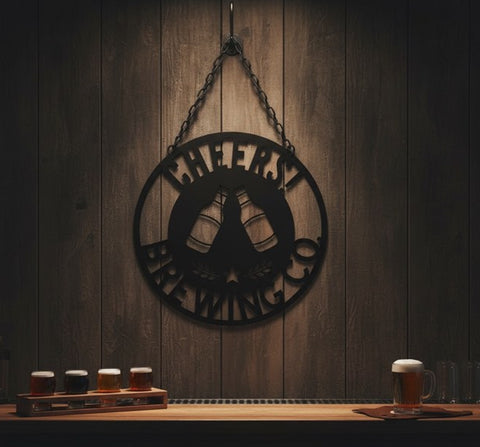Cheers! Brewing Metal Sign