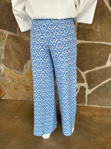 Daphne Blue Floral Cotton Pant