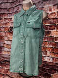 Turquoise Denim Top