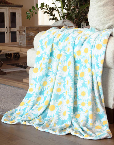 Flower Power Unlined Plush Throw