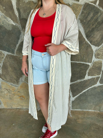 Twill Stripe Bella Duster