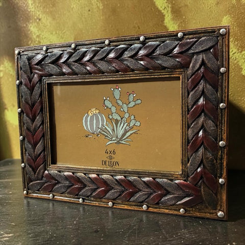 Woven Leather 4x6 Photo Frame
