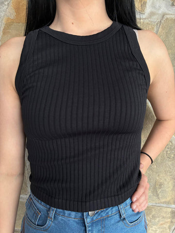 Black Fitted Tank Top