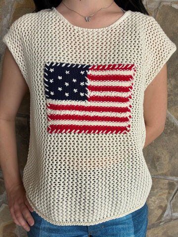American Flag Crochet Vest