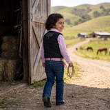 Girls Black Bootstitch Puffer Vest