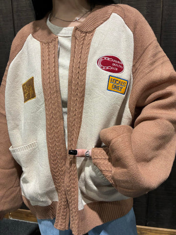 Patch Oversized Sweater