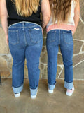 Risen Pintuck Cuffed Jeans