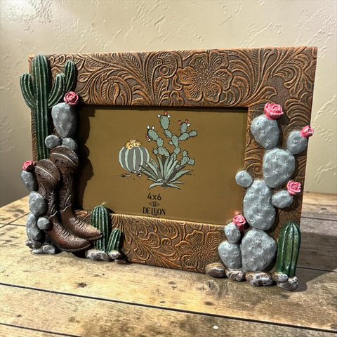 Cactus and Boots 4x6 Photo Frame