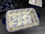 Blue Floral Lace 11x7 Bakeware